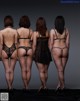 A group of women in lingerie standing in a row.